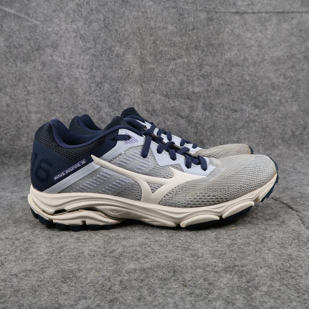 Mizuno Shoes Women 9 Athletic Trainer Wave Inspire 16 Running Sport Sneaker Blue